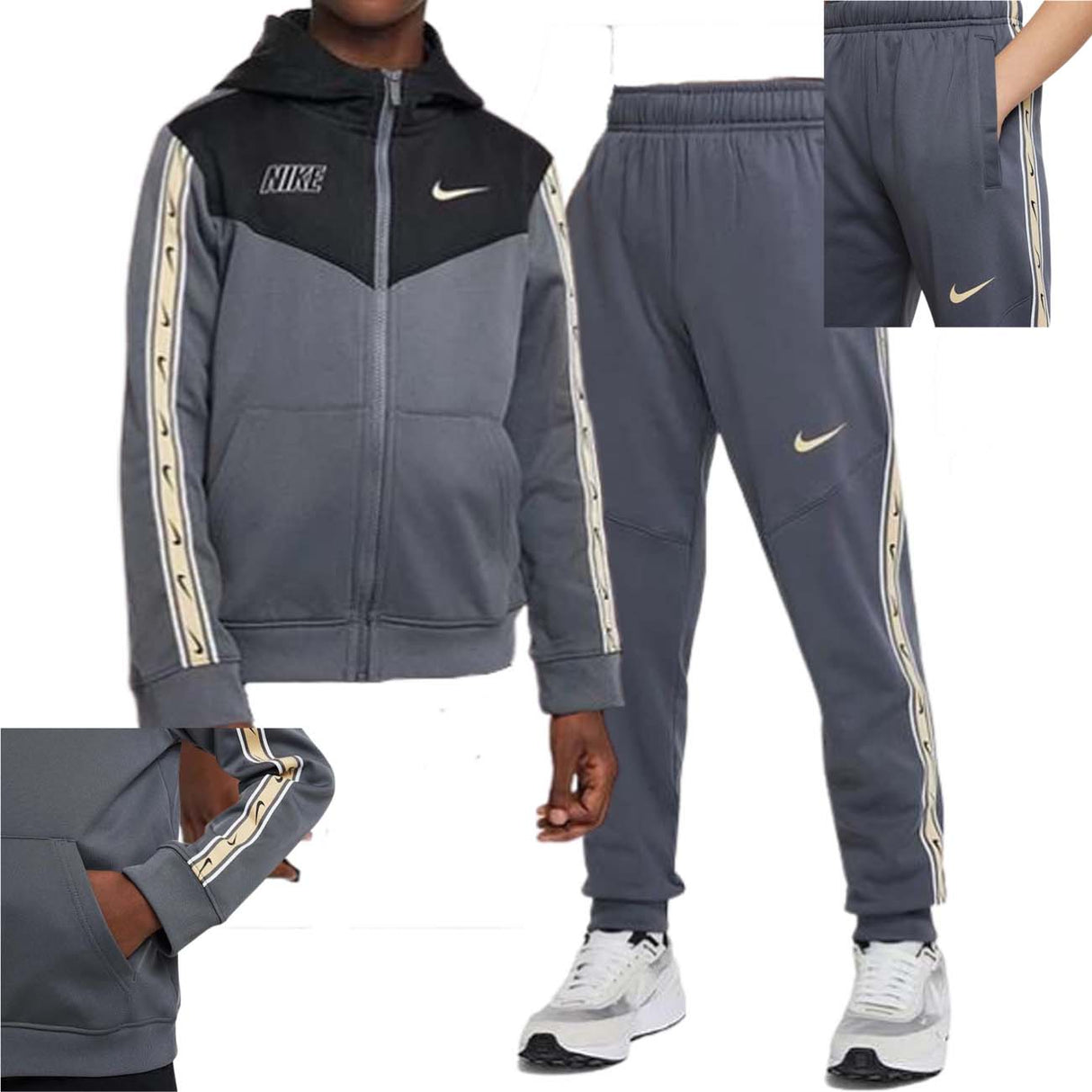NIKE KIDS TRACKSUIT DZ5623 DZ5622 068 ACETATE JACKET+PANTS