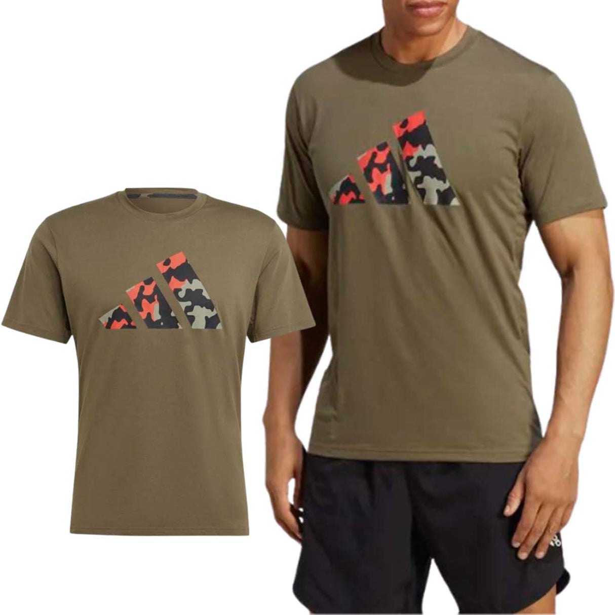 ADIDAS IB8257 ESSENTIALS GREEN COTTON T-SHIRT