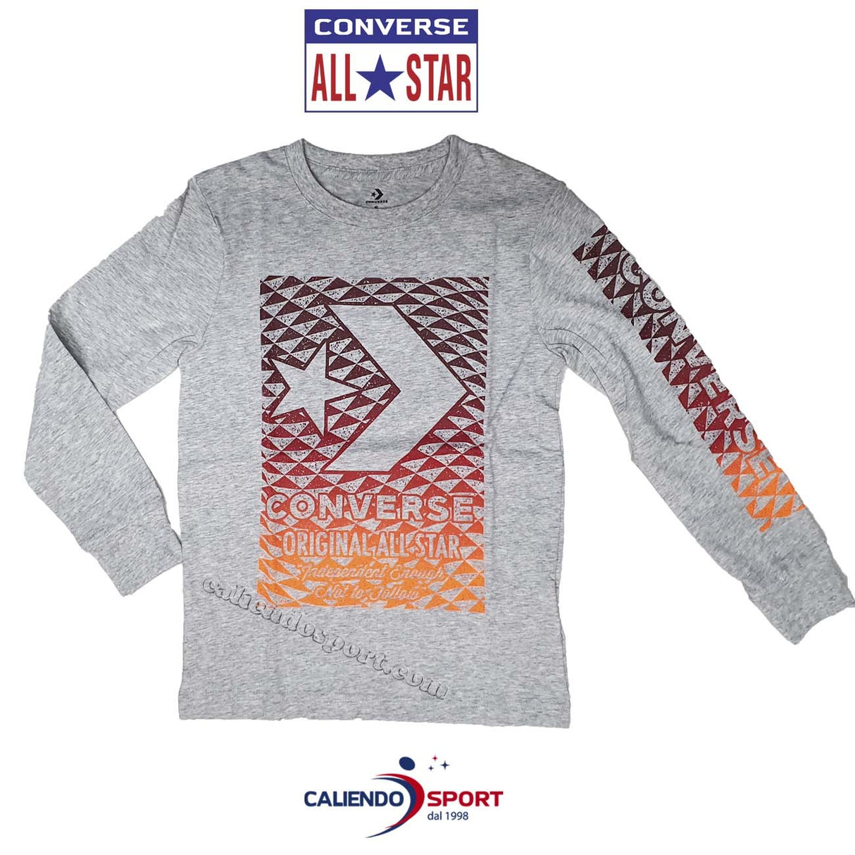 T-SHIRT CONVERSE RAGAZZI 9CA879 K3G COTONE GRIGIO