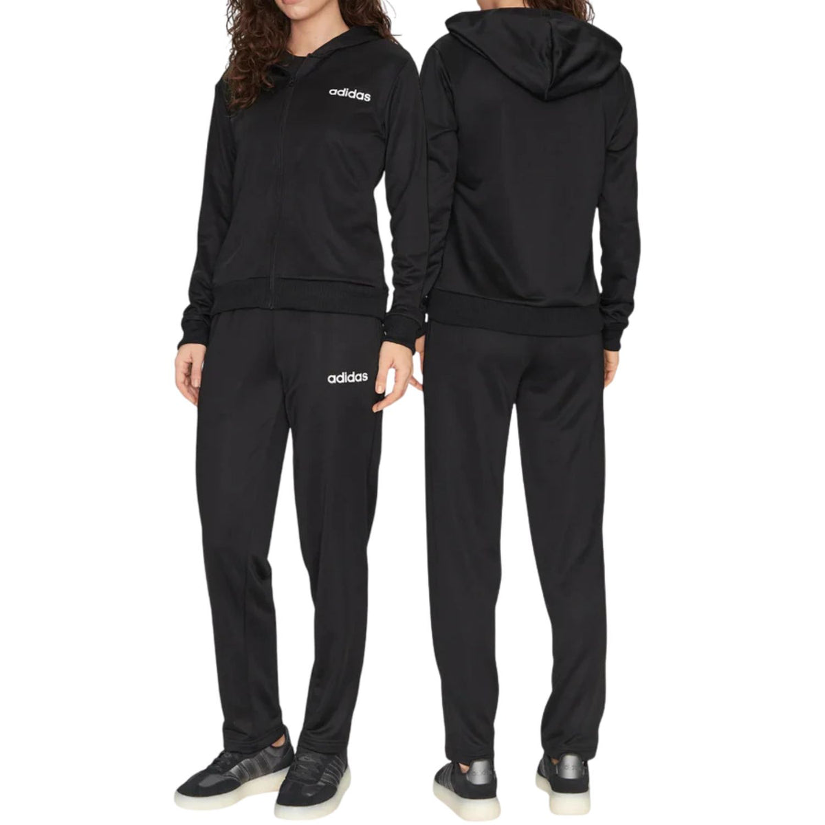 TUTA DONNA ADIDAS JD2695 LINEAR LOGO NERO CAPPUCCIO