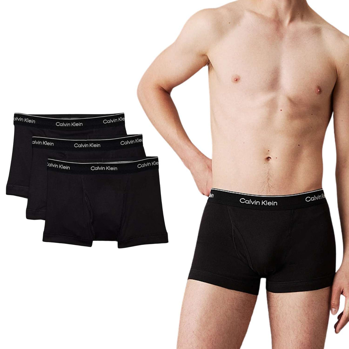 BOXER UOMO CALVIN KLEIN 000NB40024 001 COTTON CLASSIC NERO 3 PEZZI