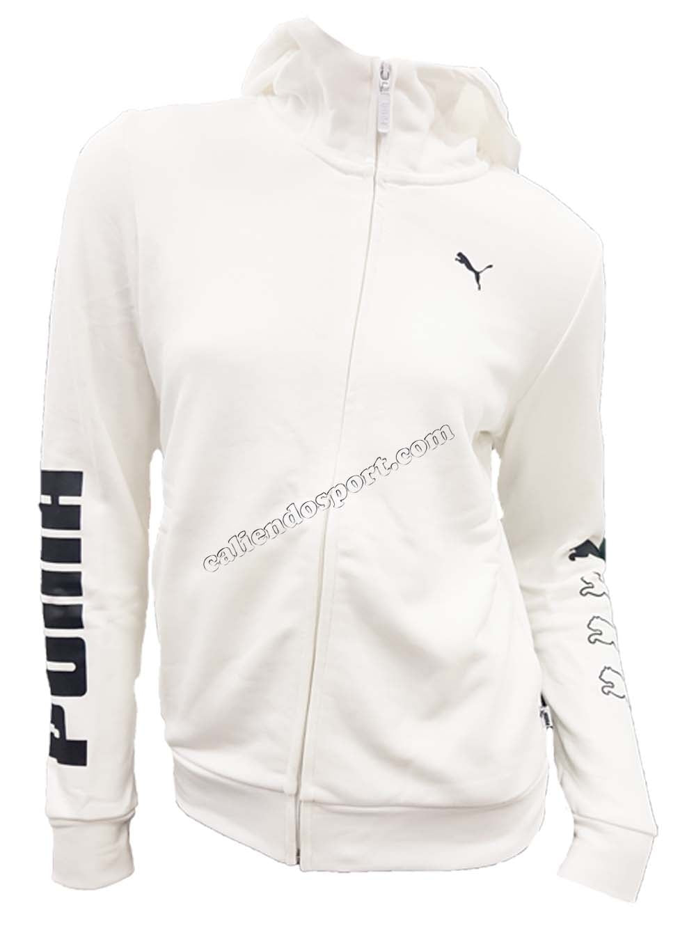 FELPA PUMA 581316 01 02 NERO BIANCO COTONE ZIP INTERA