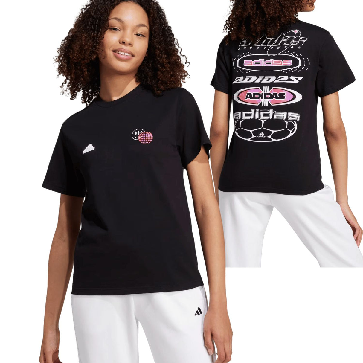 T-SHIRT DONNA ADIDAS IW5180 GRAPHIC NERO COTONE