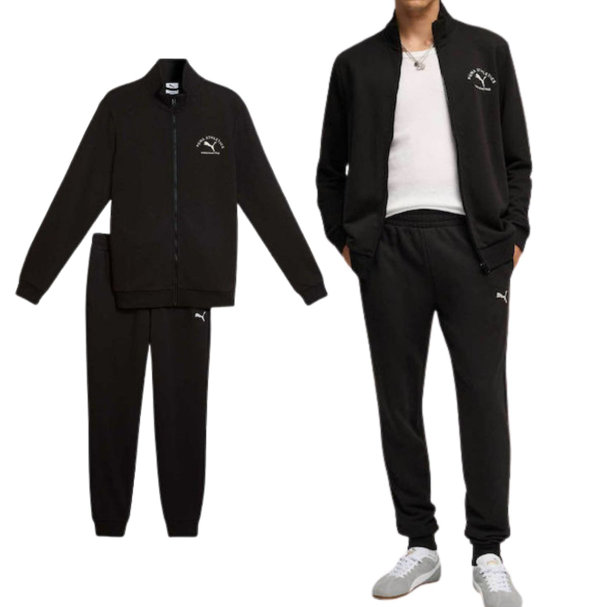 TUTA PUMA 691770-01 COTONE GARZATO NERO