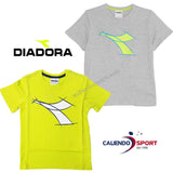 DIADORA CHILDREN'S T-SHIRT 174293 GREEN GREY COTTON SHORT SLEEVE