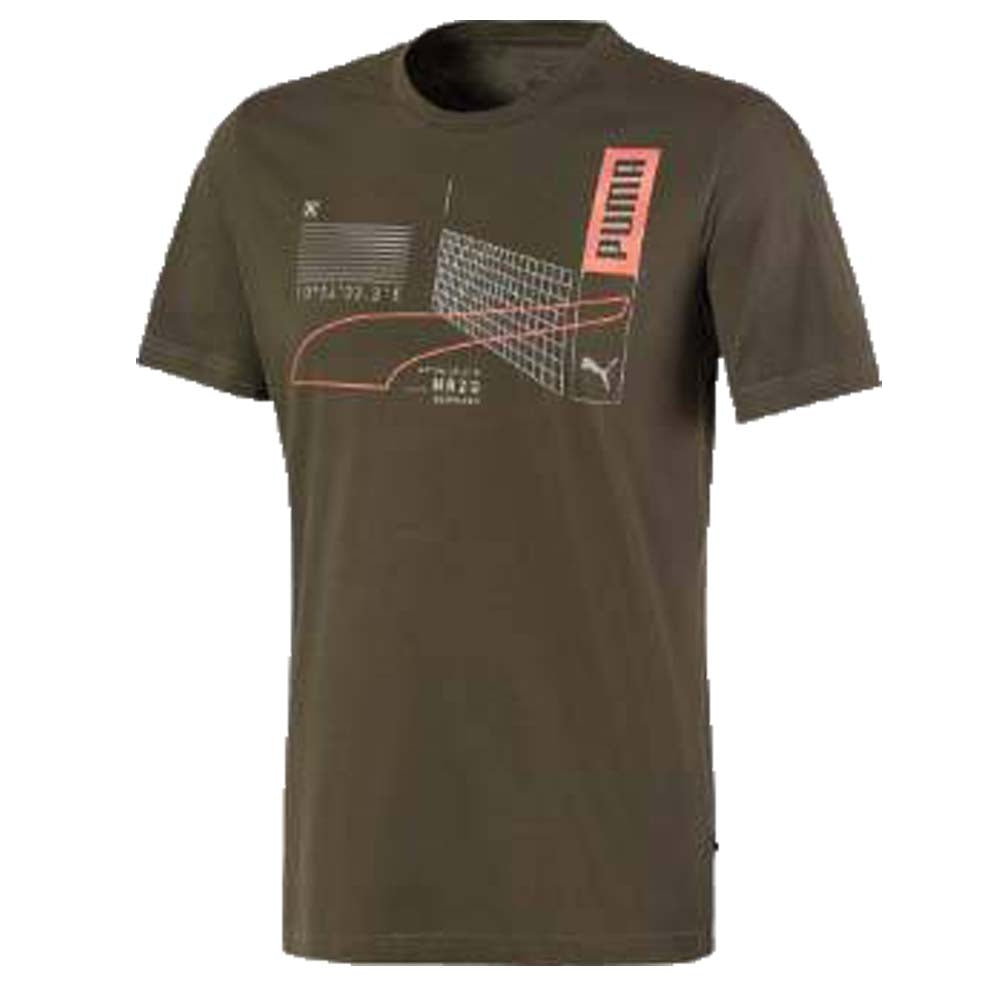 T-SHIRT PUMA 581916 NERO VERDE GIRO COLLO