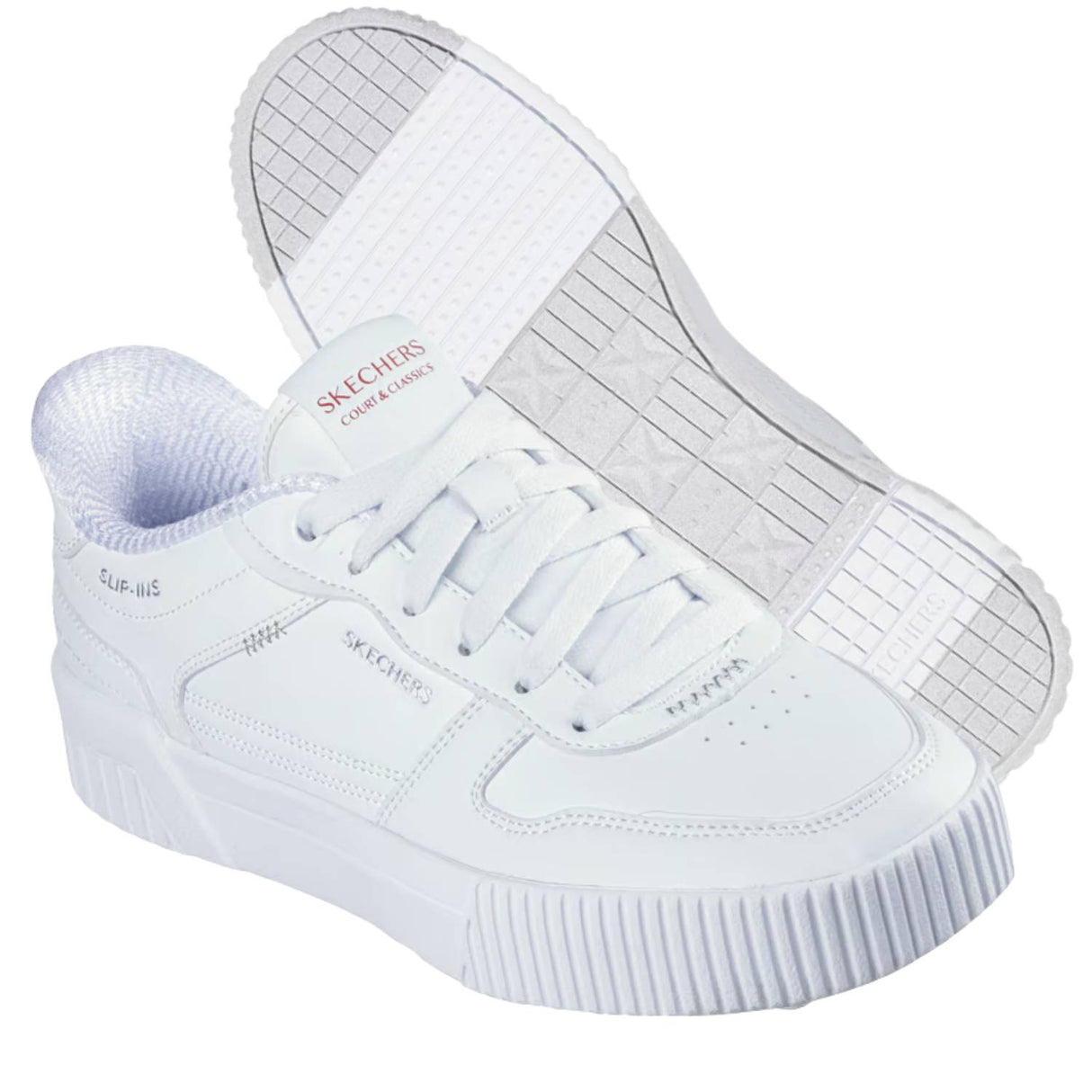 SCARPA SKECHERS 185222 WHT SLIP INS JADE METTILO NEUTRO