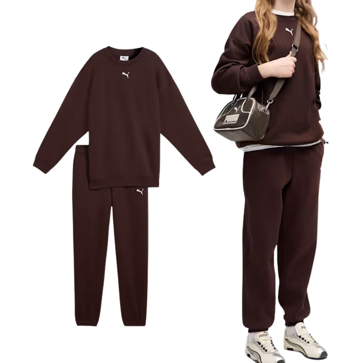 TUTA RAGAZZE PUMA 689727 33 ESSENTIALS COTONE FELPATO