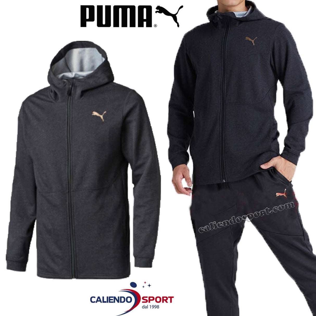 FELPA PUMA 517713 02 GRIGIO ENERGY DESERT COTONE GARZATO
