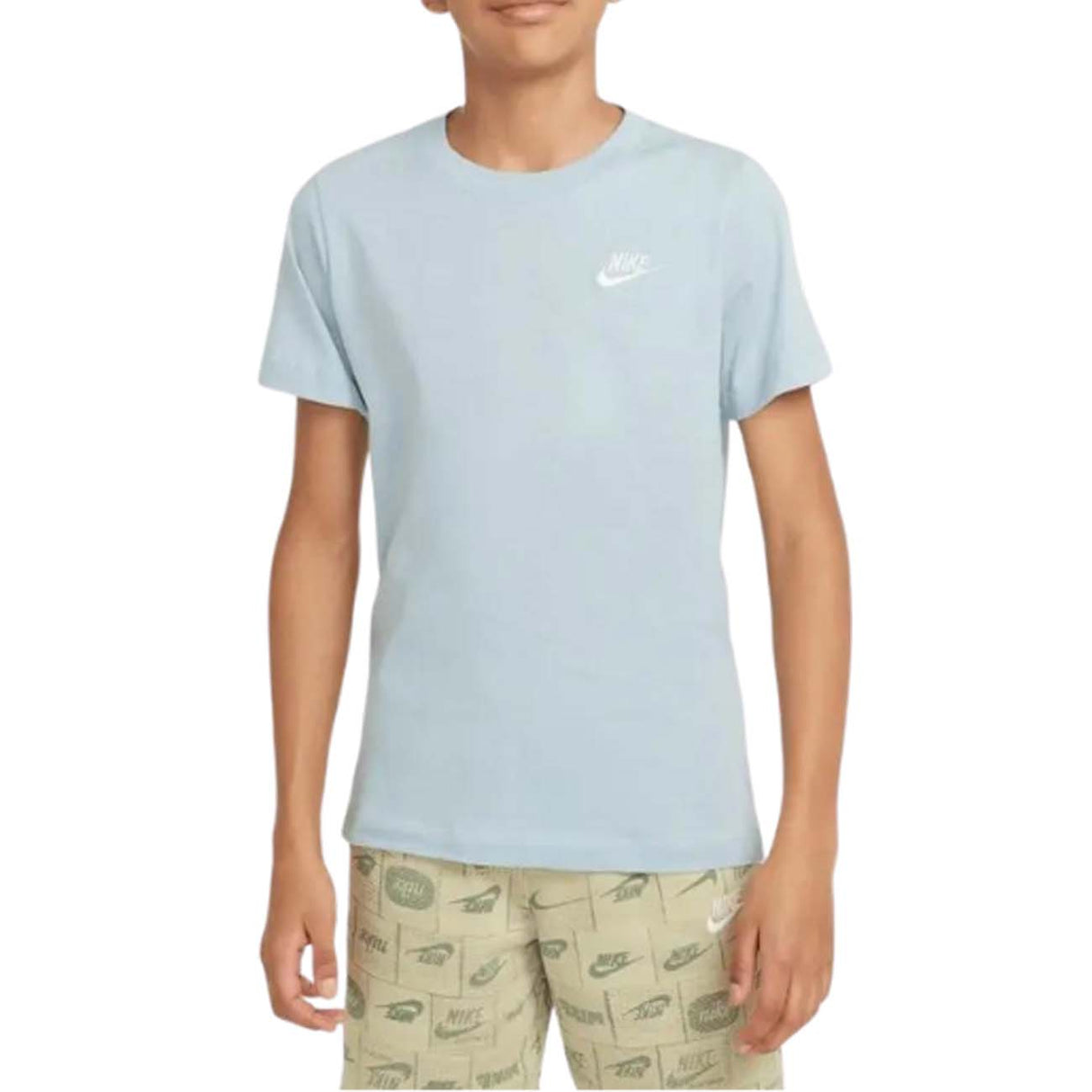 T-SHIRT NIKE BAMBINO AR5254 440 COTONE SPORTSWEAR CELESTE