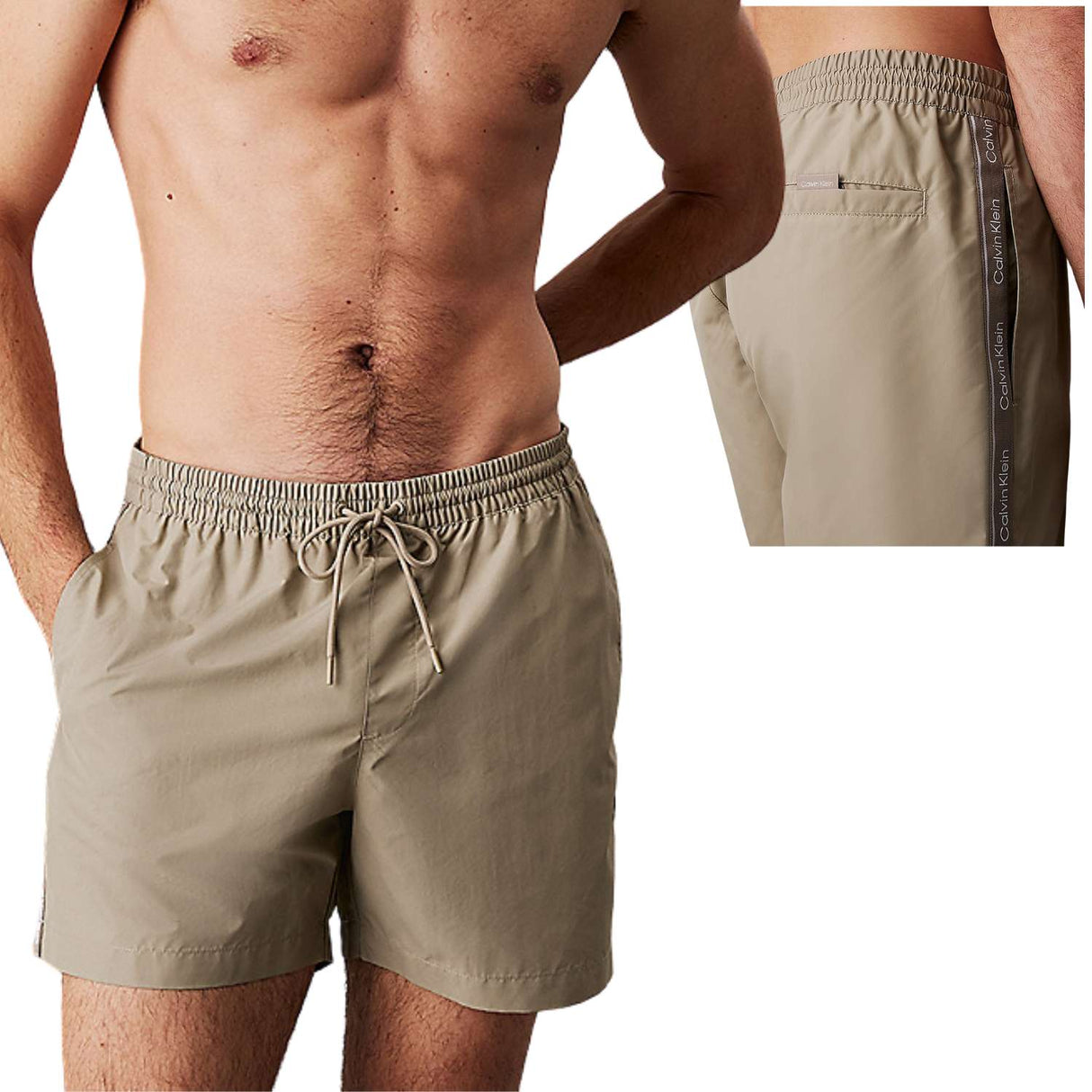 COSTUME CALVIN KLEIN KM0KM01109-PD7 LOGO TAPE BEIGE