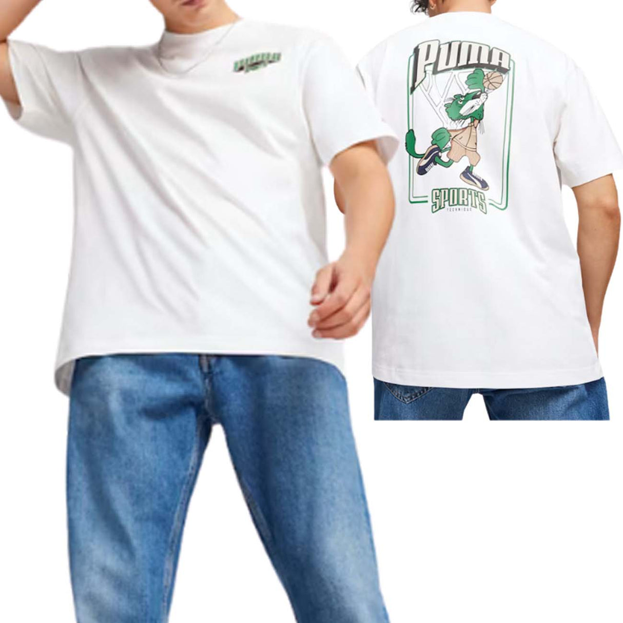 T-SHIRT PUMA 624395 02 GRAFICA PUMA TEAM COTONE BIANCO