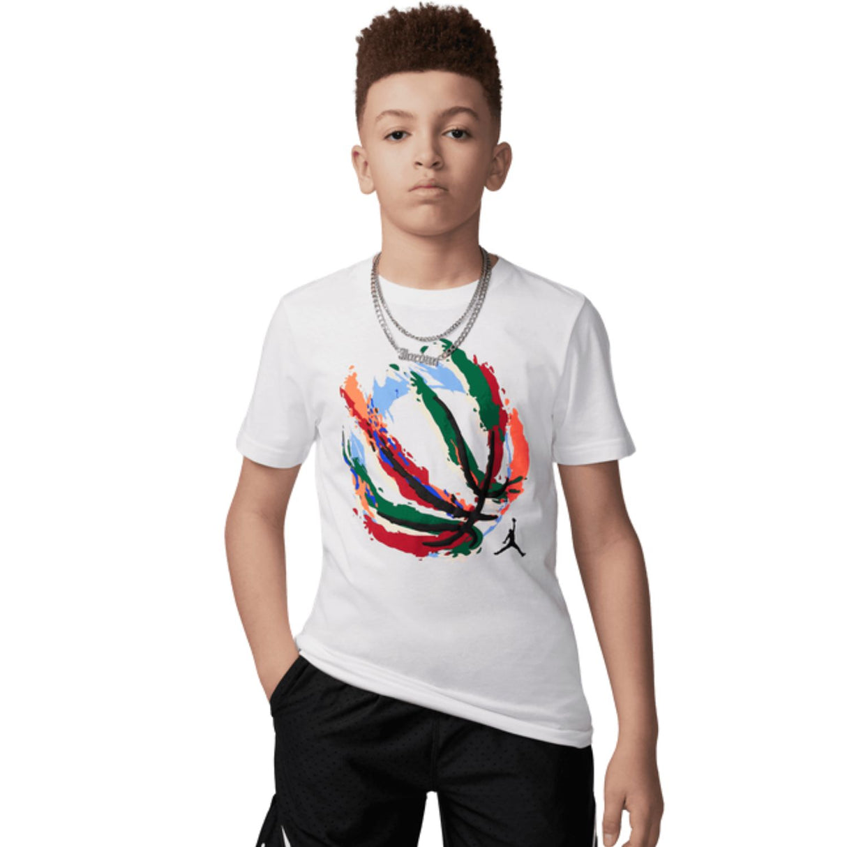 T-SHIRT BAMBINI JORDAN 95D738 001 BBALL BIANCO