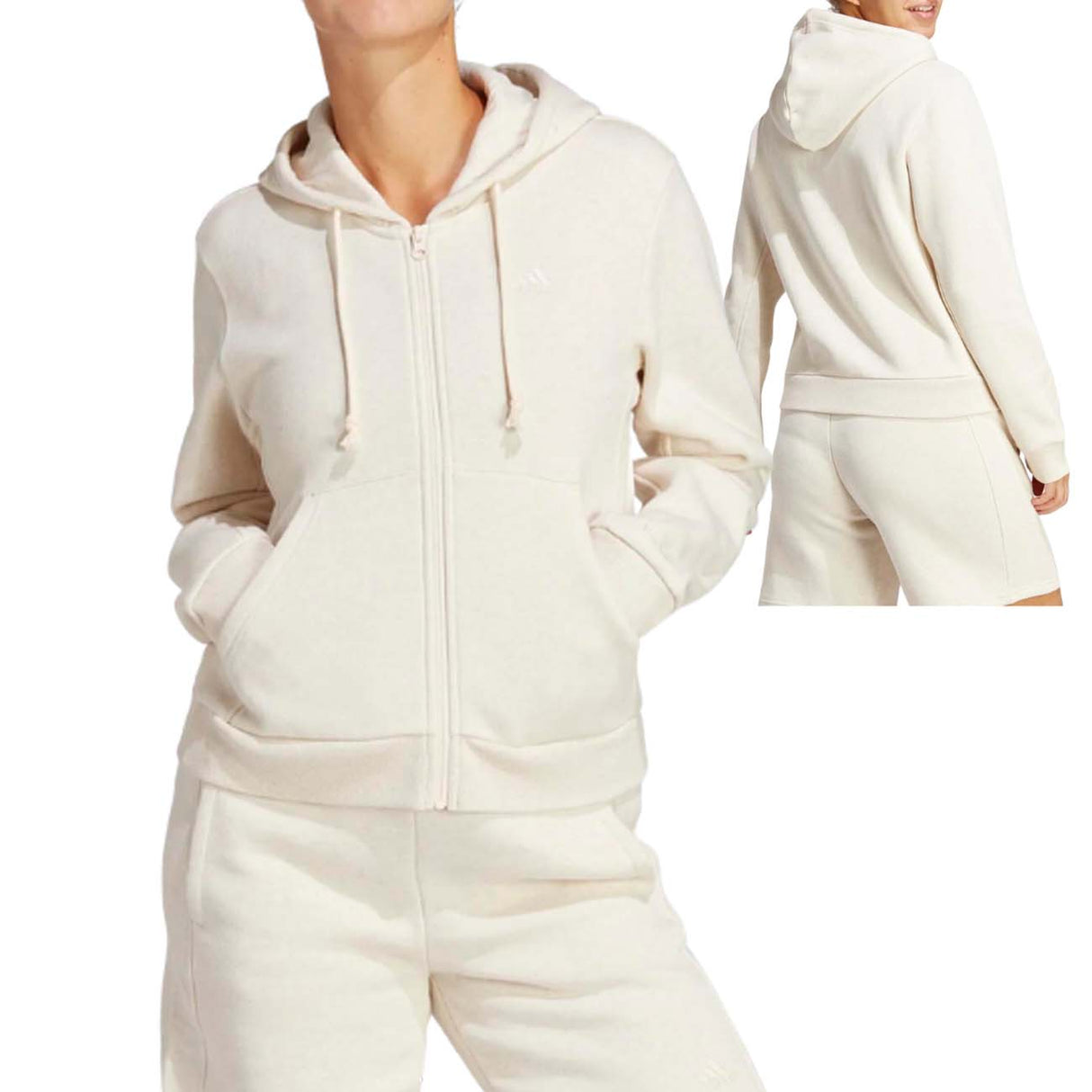 ADIDAS WOMEN'S SWEATSHIRT IC6442 HOODED COTTON FLEECE