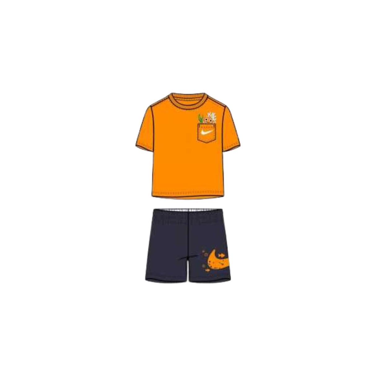 NIKE 86K959 P6G KIDS' COMPLETE T-SHIRT AND SHORTS