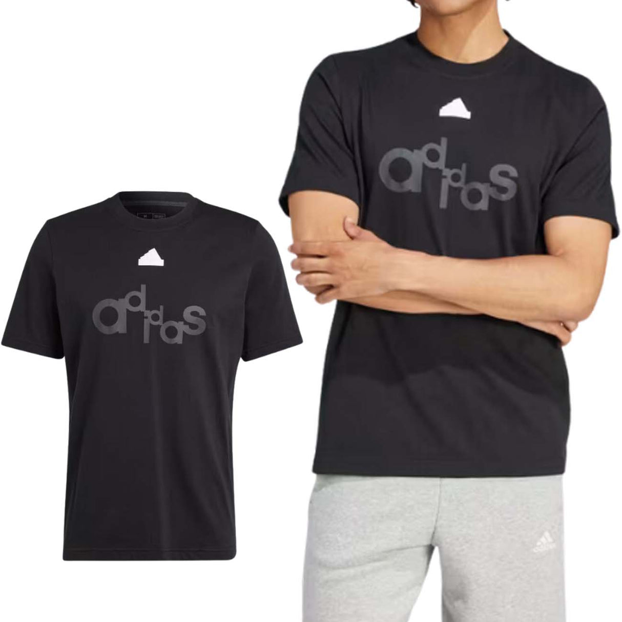 T-SHIRT ADIDAS IP3802 GRAFICA COTONE NERO