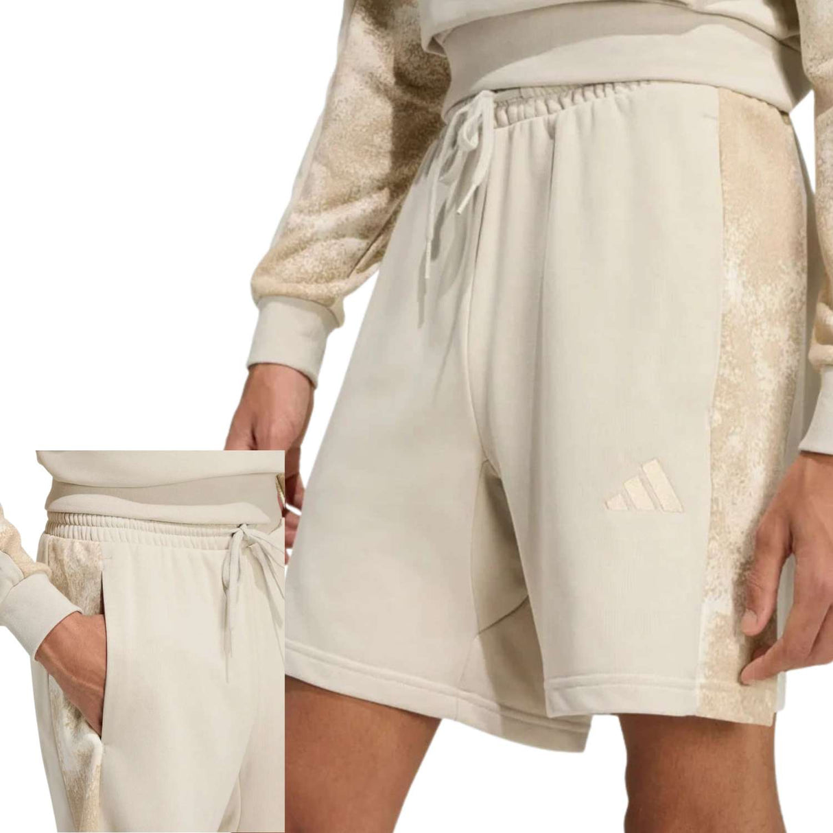 PANTALONCINO ADIDAS JZ0152 BEIGE ESSENTIALS COTONE CAMO