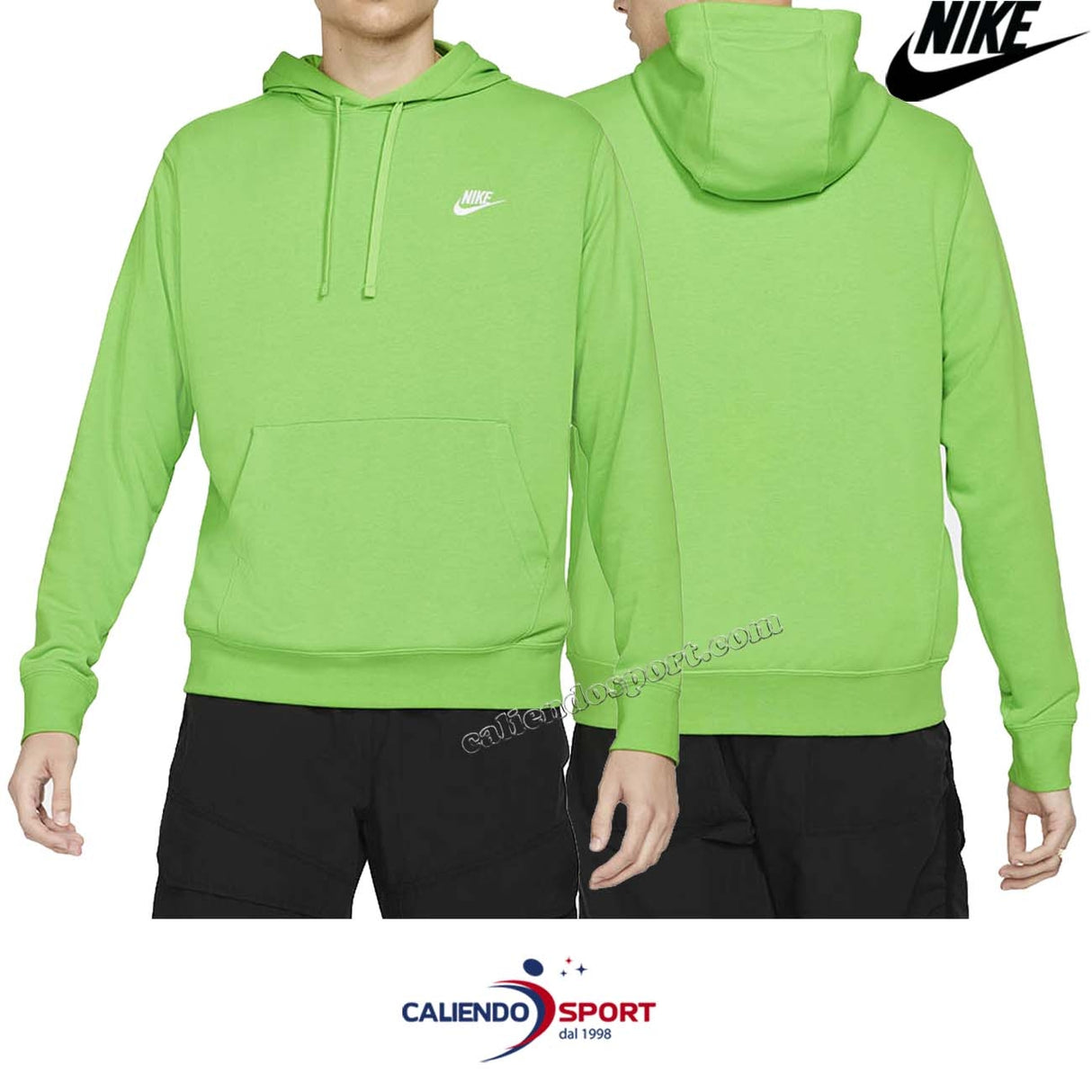 FELPA NIKE CZ7857 304 COTONE GARZATO VERDE