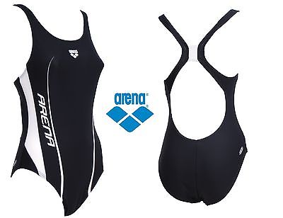 Arena Women's One-Piece Swimsuit Sleeveless Black White Water Pool Sea Sport 22500/1