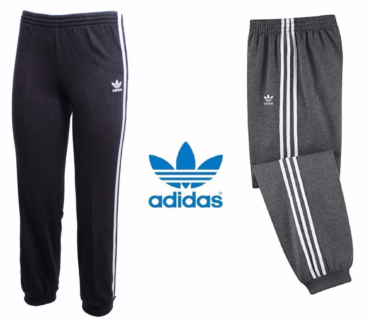 Pantalone Adidas  Originals RAGAZZO SPORT FELPATO NERO GRIGIO X51937 CASUAL