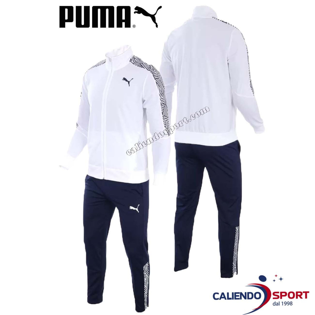 TUTA PUMA UOMO 854688 02 BIANCO BLU ACETATO GRAPHIC TRICOT