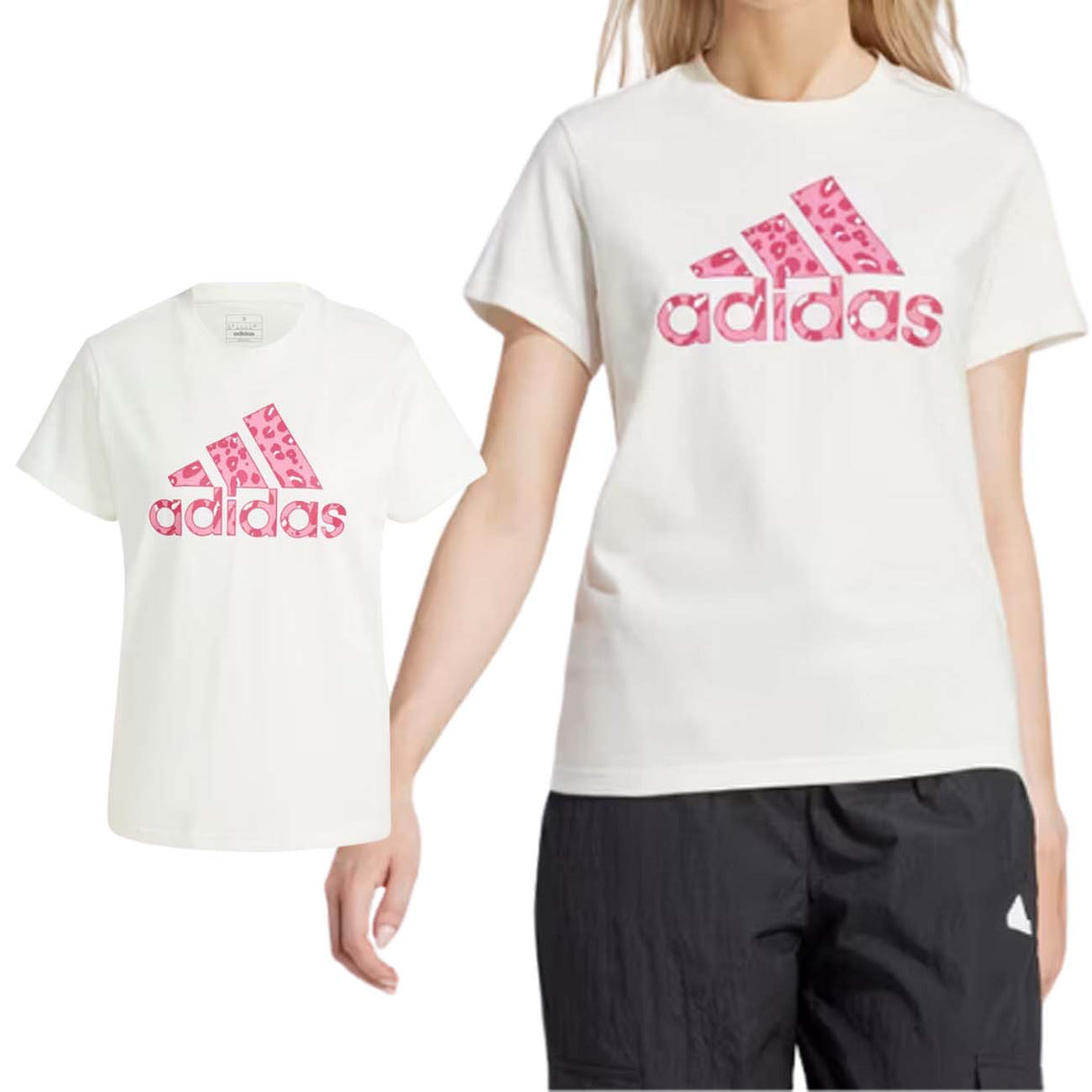 T-SHIRT DONNA ADIDAS IR5887 STAMPA ANIMALIER
