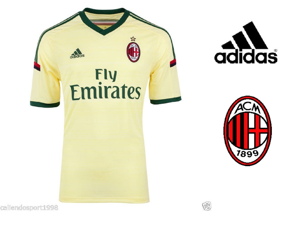 T-Shirt Milan Adidas Maglia Calcio Football (bambini) 10/12 ANNI GIALLA JR