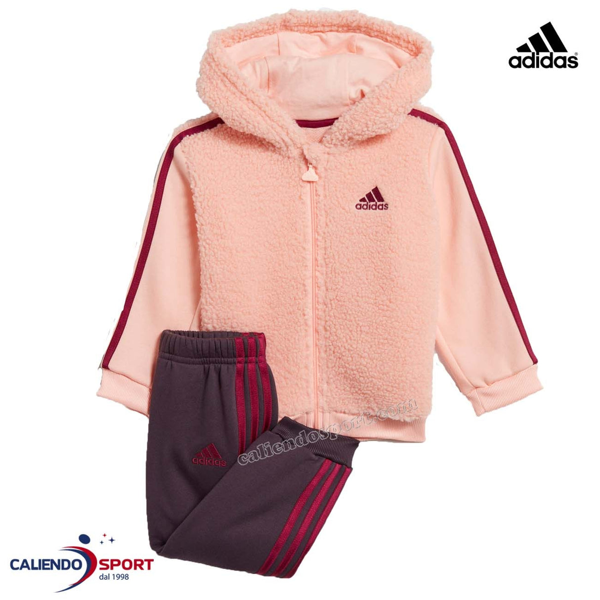 TUTA BAMBINA ADIDAS GE0012 FUR FULL-ZIP HOODED ROSA – Caliendosport