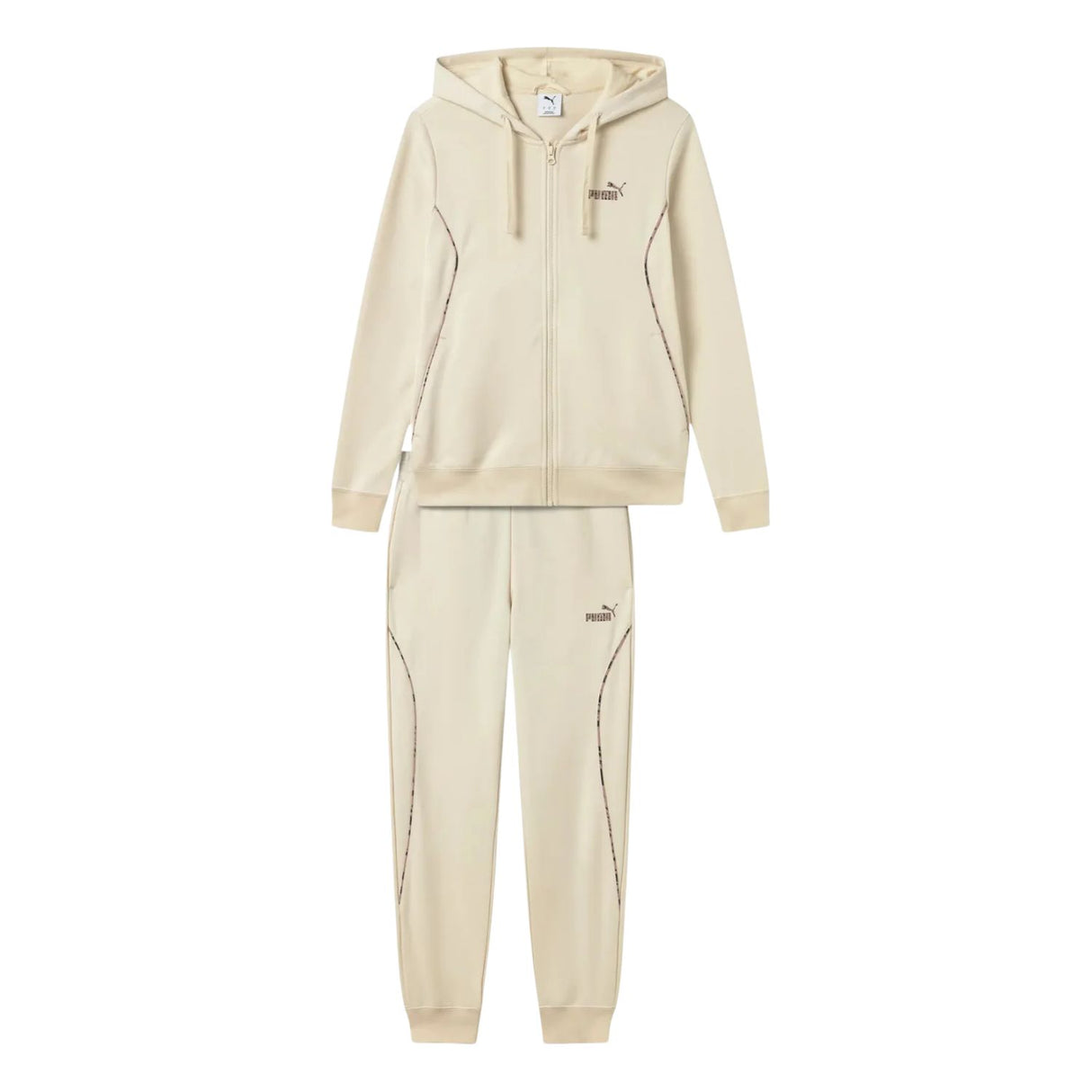 TUTA DONNA PUMA 694708 87 COTONE GARZATO BEIGE ESSEMTIALS