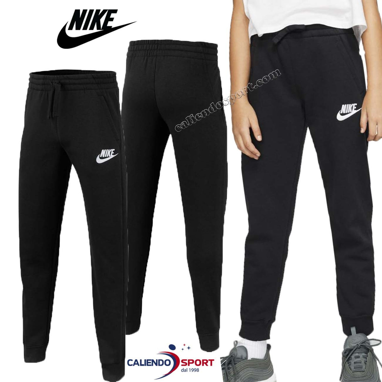 PANTALONE RAGAZZI NIKE CI2911 010 NERO CLUB FLEECE