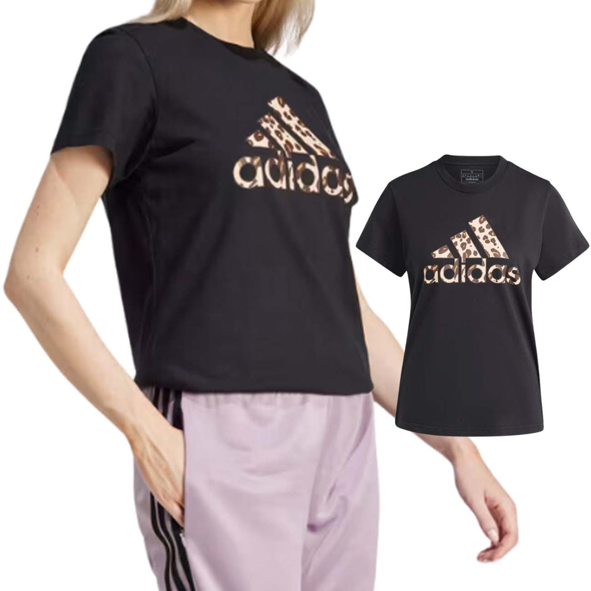 T-SHIRT DONNA ADIDAS IT1425 STAMPA ANIMALIER