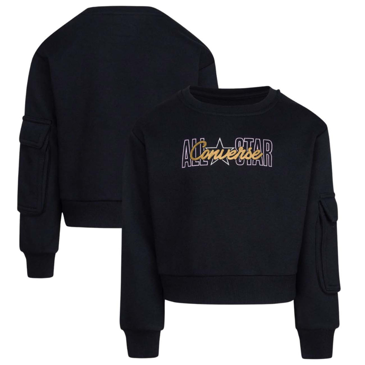 GIRLS SWEATSHIRT CONVERSE 4CC861 023 COTTON FLEECE