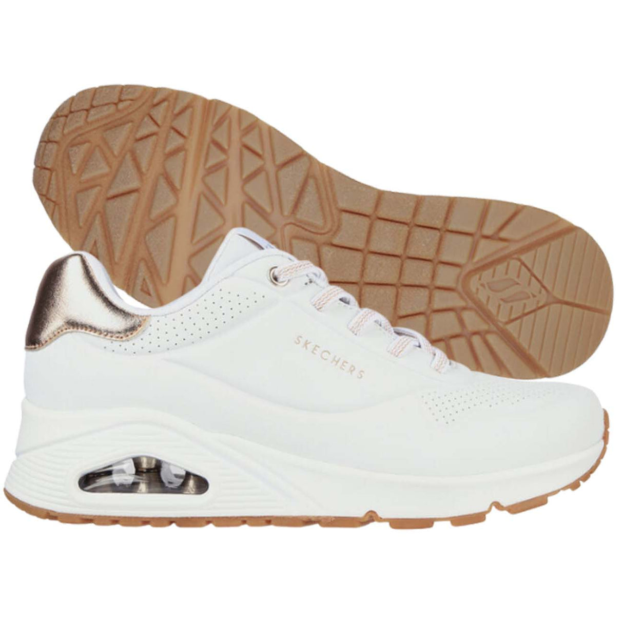 SCARPA DONNA SKECHERS 155196 WHT UNO SHIMMER AWAY