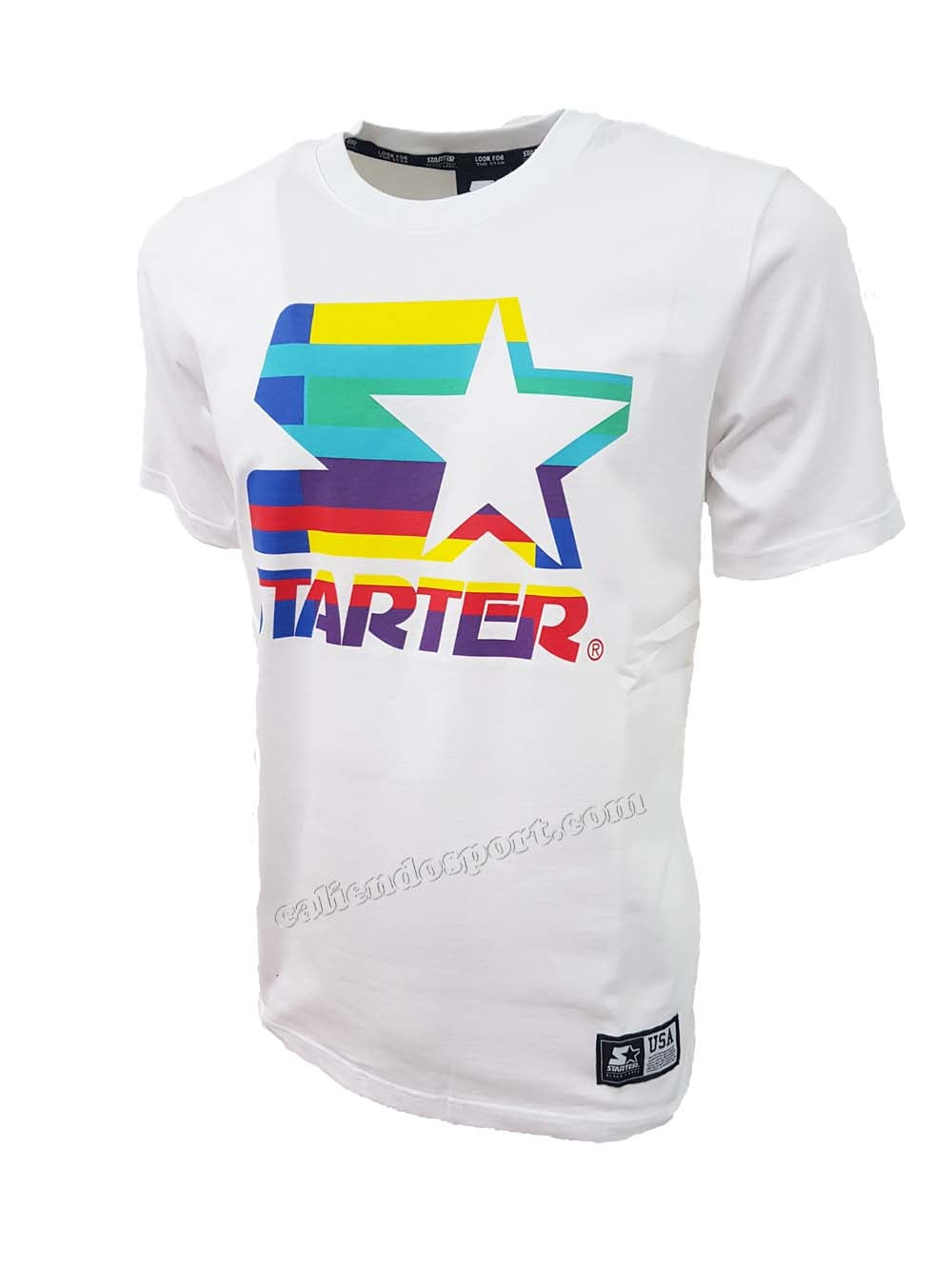 T-SHIRT STARTER 72993 BIANCO NERO COTONE