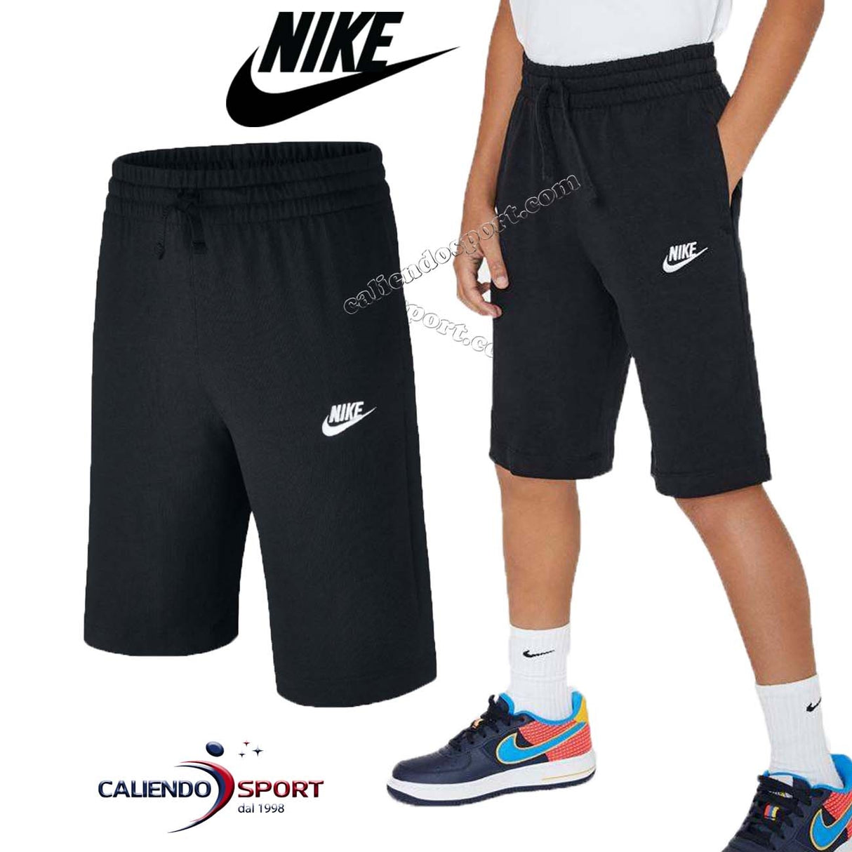 PANTALONCINO NIKE RAGAZZI 805450 011 COTONE NERO