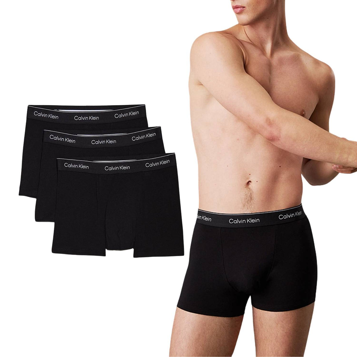 BOXER CALVIN KLEIN LV00NB4286 TM6 TAGLIO RELAX 3 PEZZI NERO