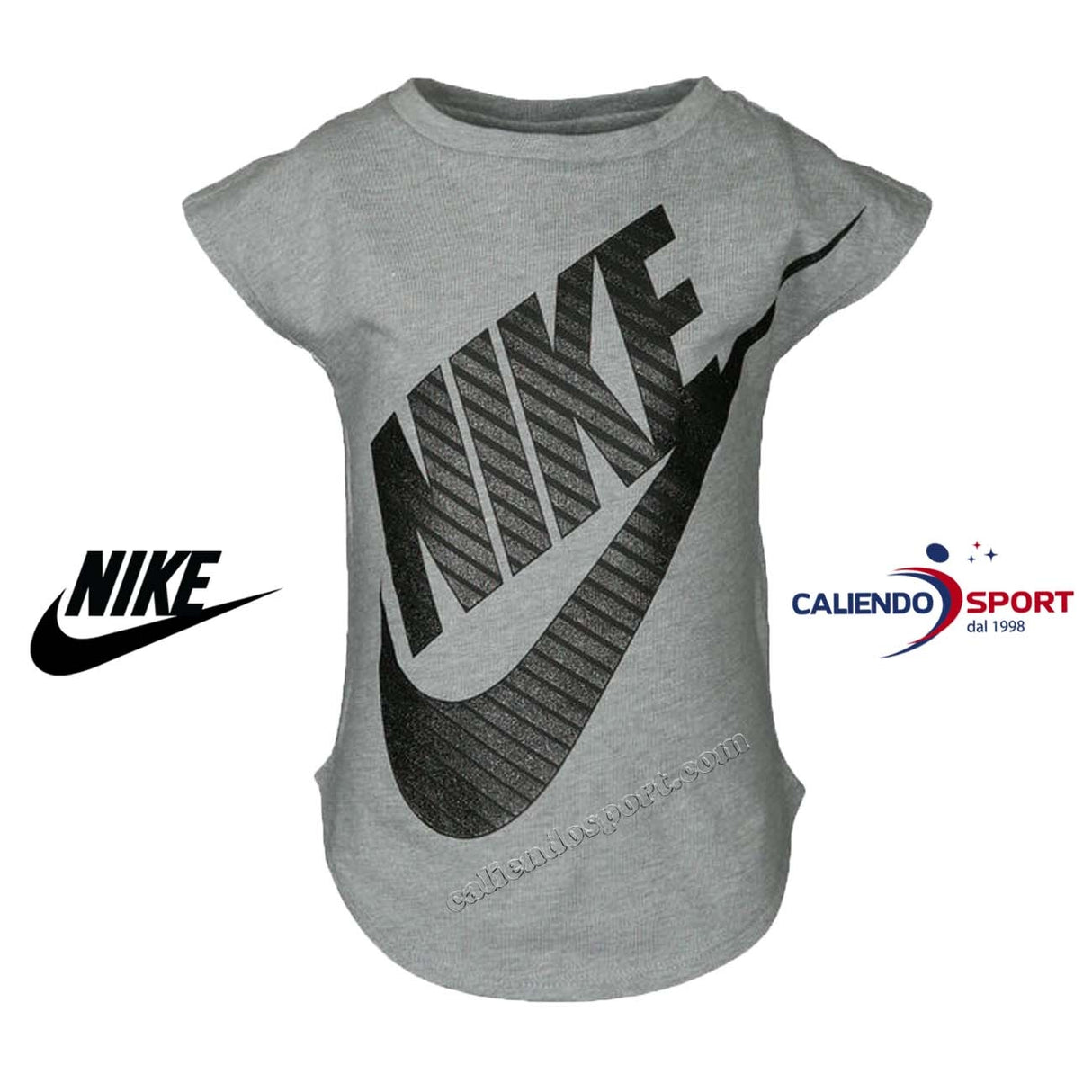 NIKE 3UD907 042 GREY COTTON GIRLS T-SHIRT