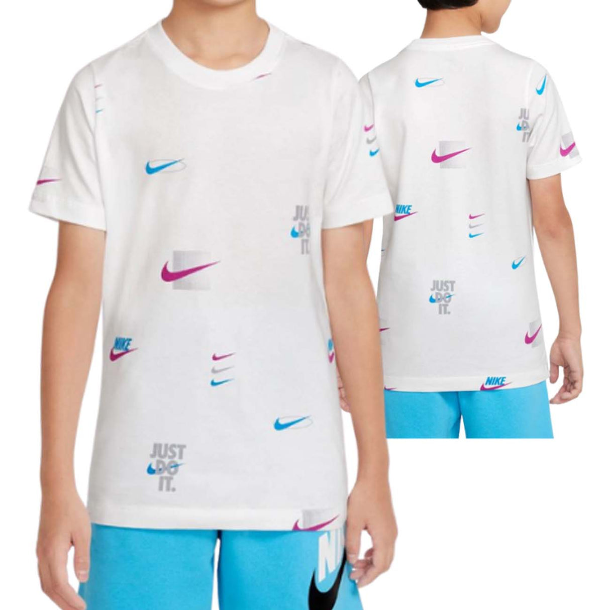 T-SHIRT RAGAZZI NIKE DX9516 100 COTONE BIANCO