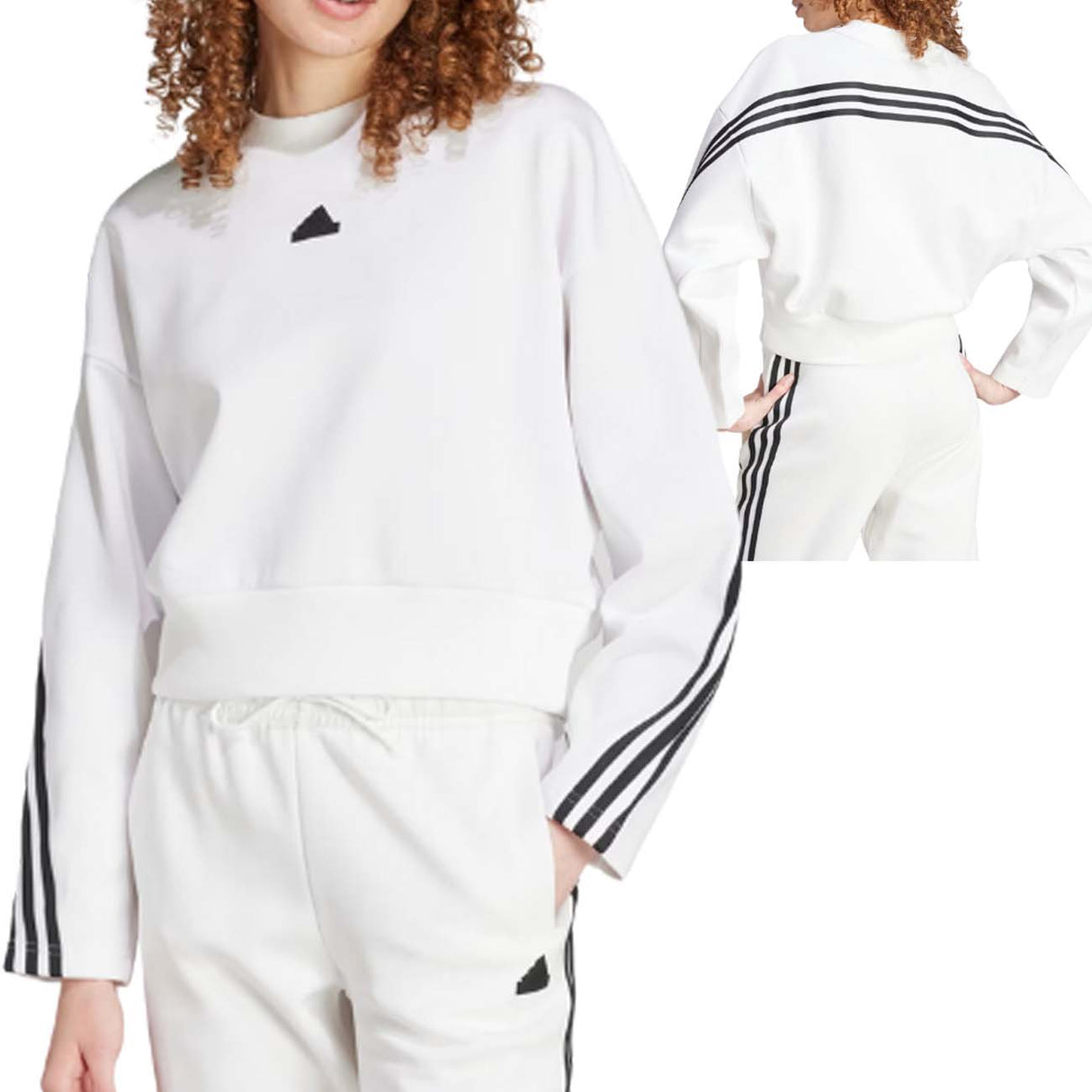 FELPA DONNA ADIDAS IZ0005 FUTURE ICONS BIANCO