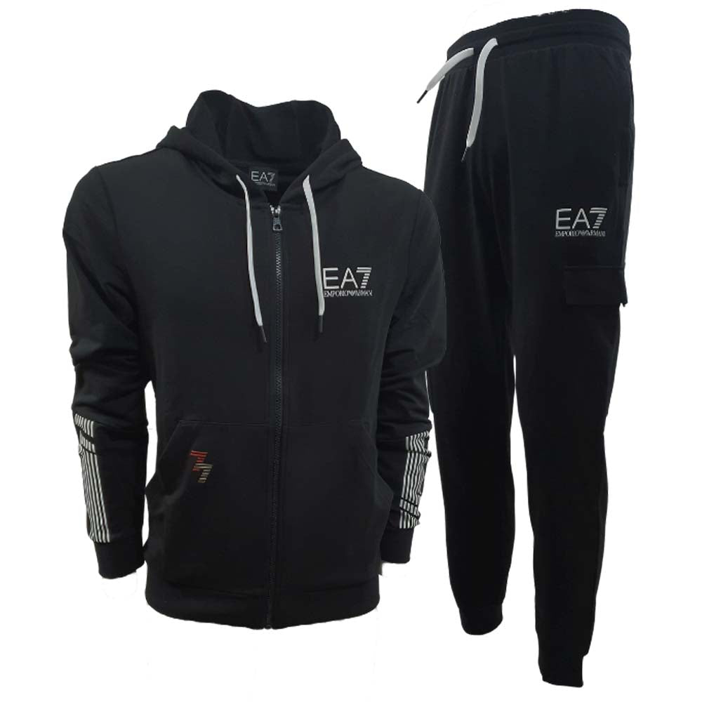 TUTA ARMANI EA7 3RPV70 PJLIZ COTONE NERO BIANCO