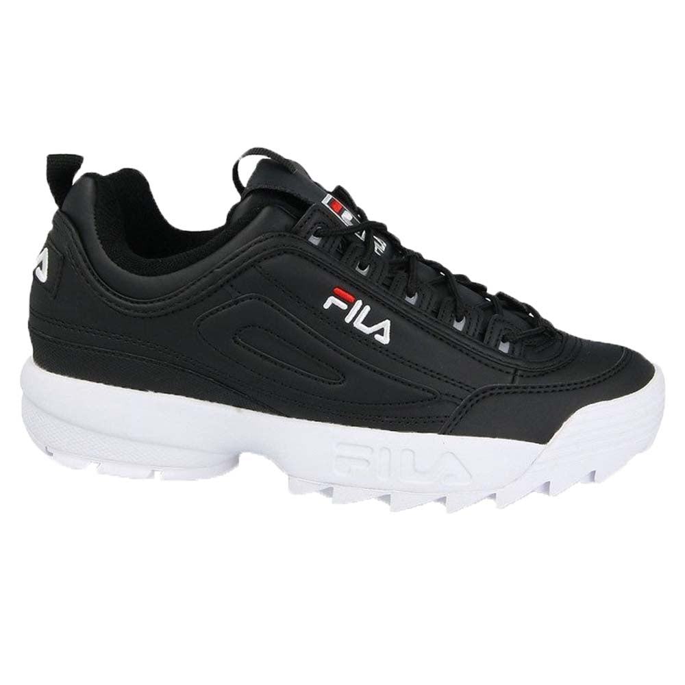 SCARPA FILA DISRUPTOR 1010302 1FG BIANCO 25Y NERO UOMO DONNA LOW WMN