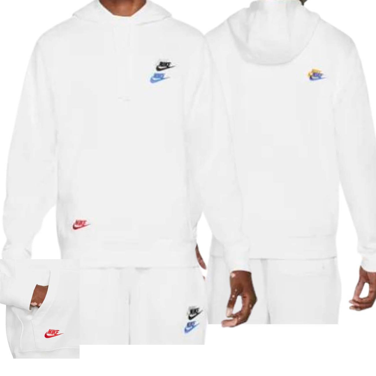 NIKE DD4666 100 ESSENTIAL+ WHITE BRUSHED COTTON SWEATSHIRT