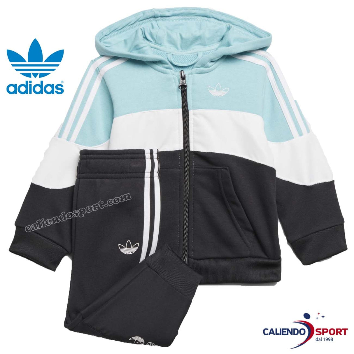 ADIDAS GD2665 BX2.0 FZ KIDS' TRACKSUIT BRUSHED COTTON HOODIE