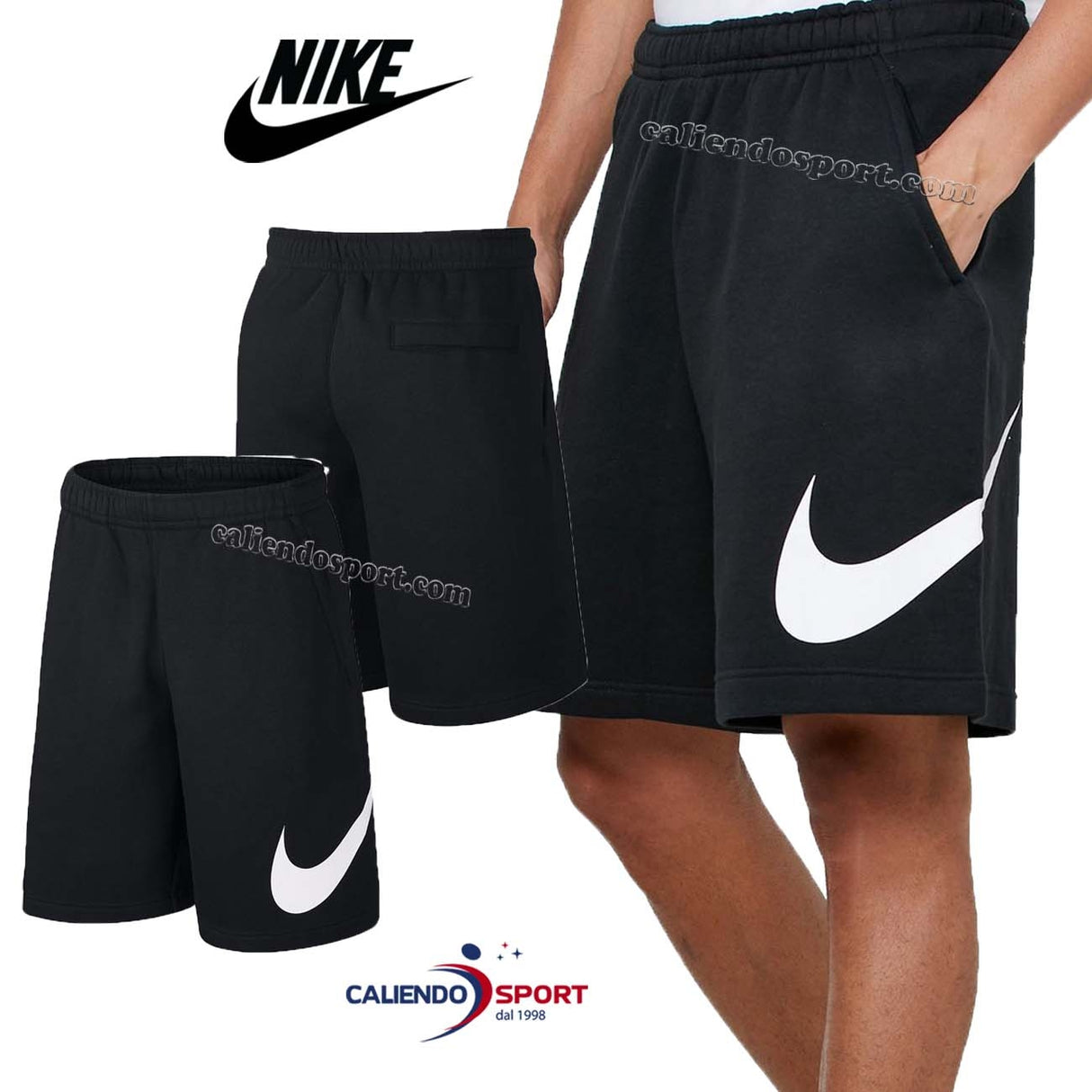 PANTALONCINO NIKE BV2721 COTONE NERO SPORT