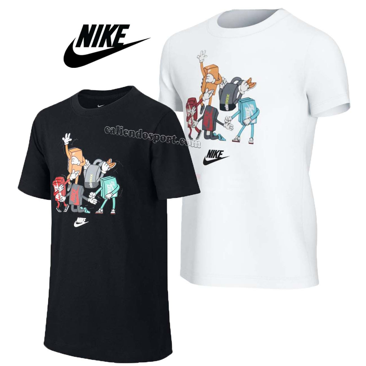 T-SHIRT RAGAZZI NIKE CT2811 BIANCO NERO COTONE