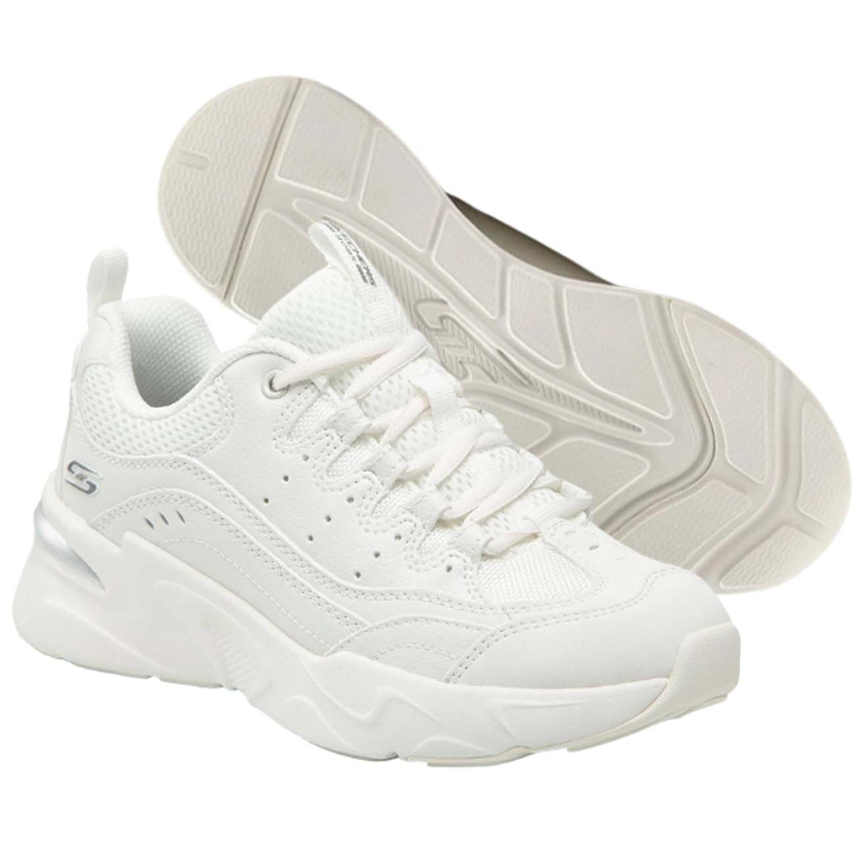 SCARPA DONNA SKECHERS 117355 OFWT STAR STRIKEZ BIANCO
