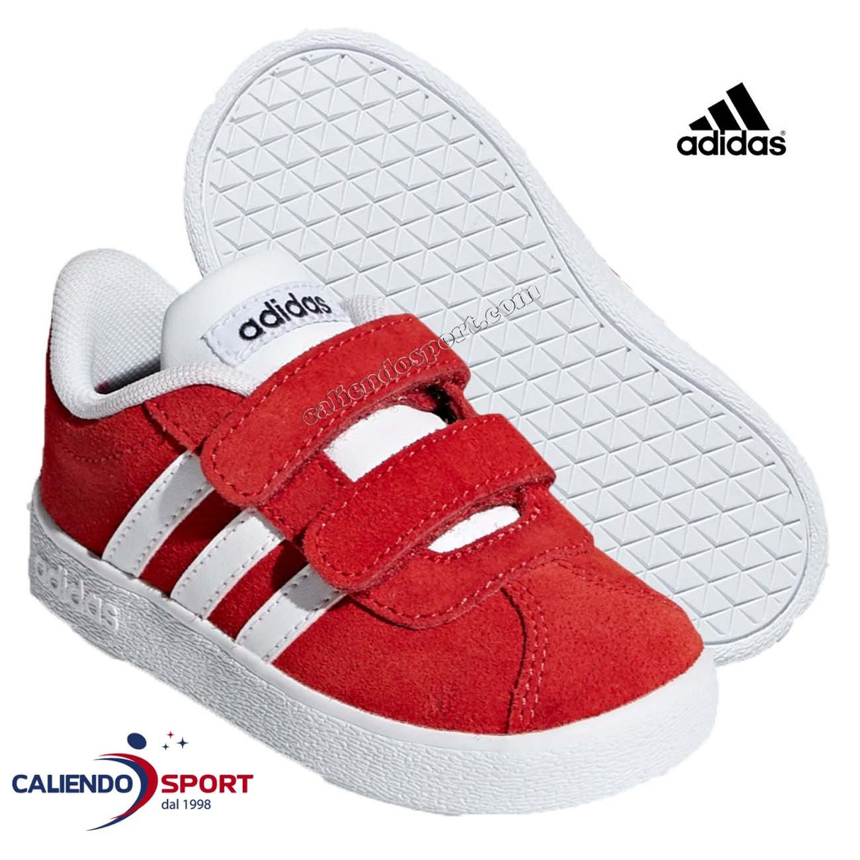 ADIDAS BOYS F36398 VL COURT 2.0 RED TEAR SHOE