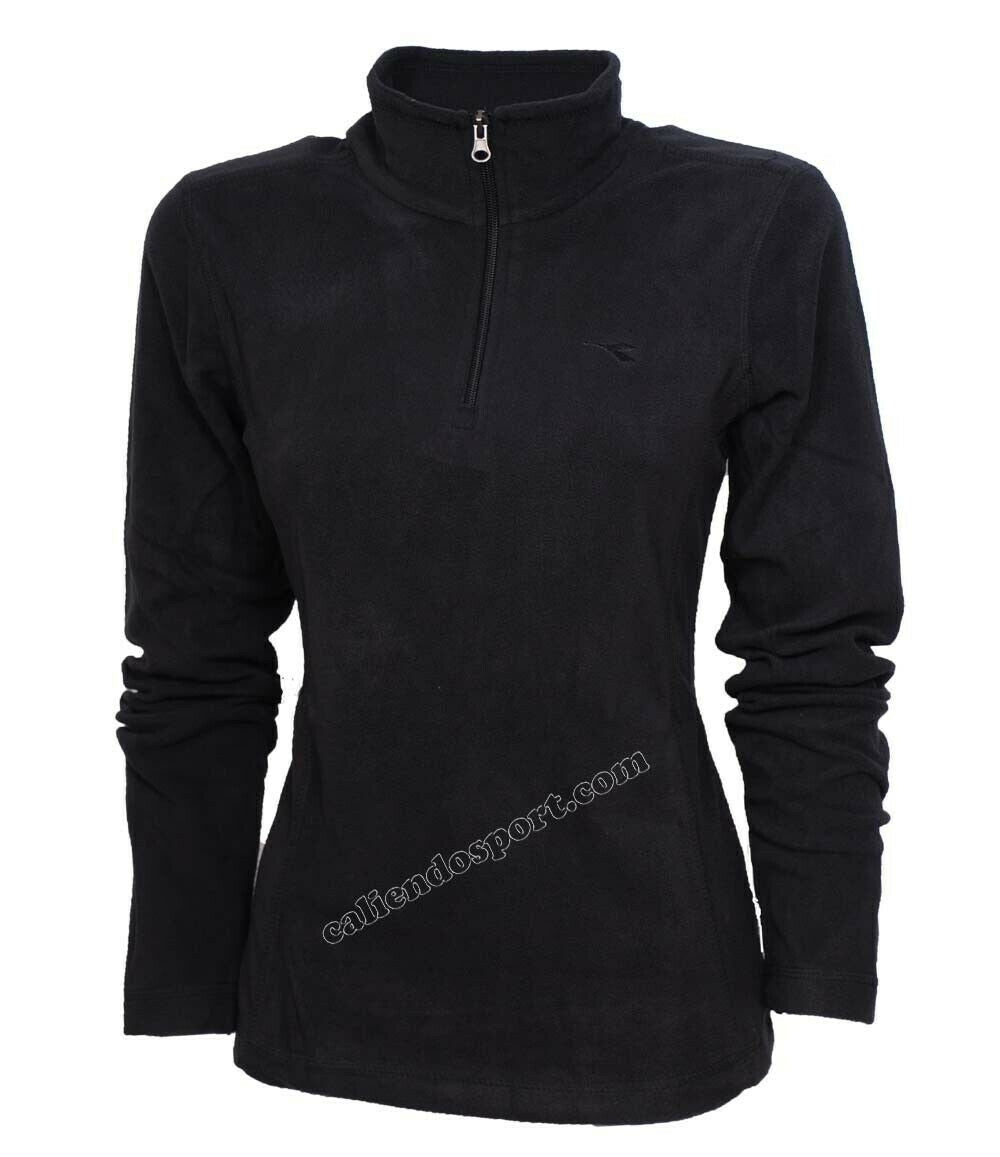 MAGLIA DONNA MICRO PILE DIADORA 172436 MEZZA ZIP BLU BIANCO NERO ROSA
