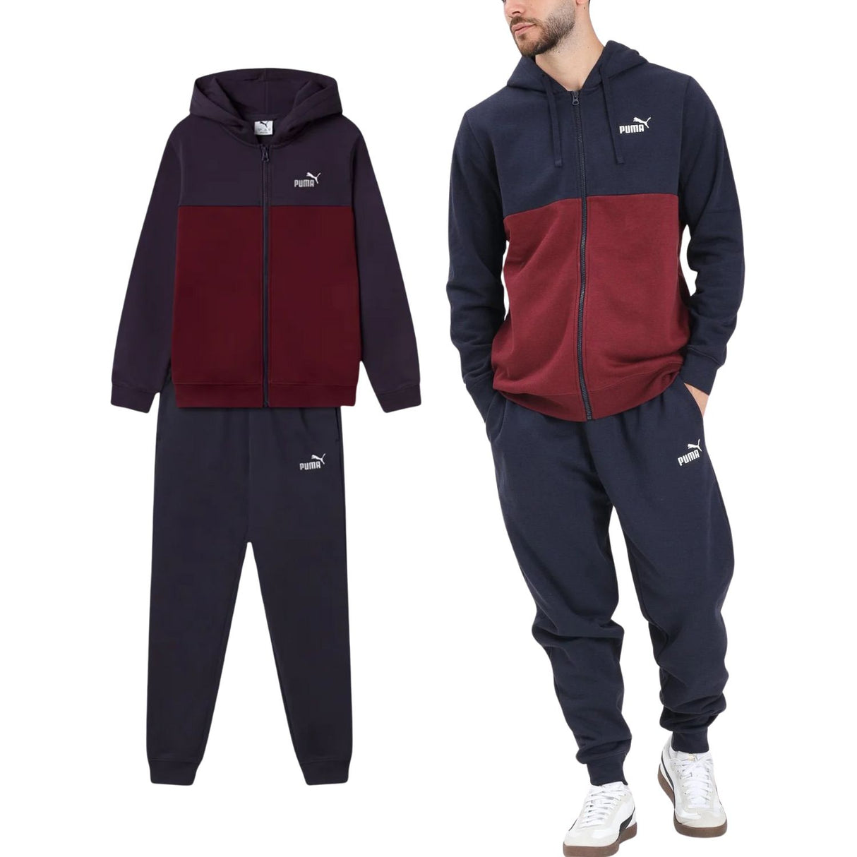 TUTA PUMA 692158 16 ESSENTIALS CAPPUCCIO COTONE FELPATO