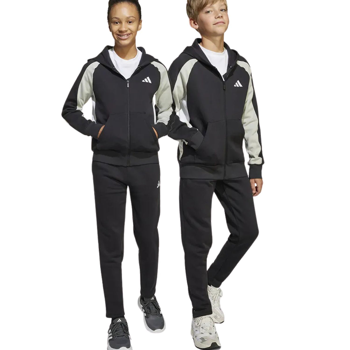 TUTA RAGAZZI ADIDAS JI6228 NERO FELPATA
